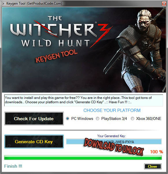 download The Witcher 3 Wild Hunt free cd key 