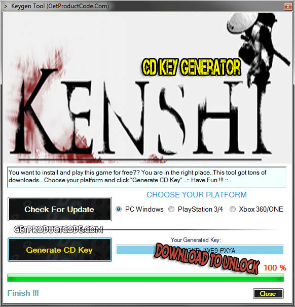 Kenshi cd key giveaway tool 2016