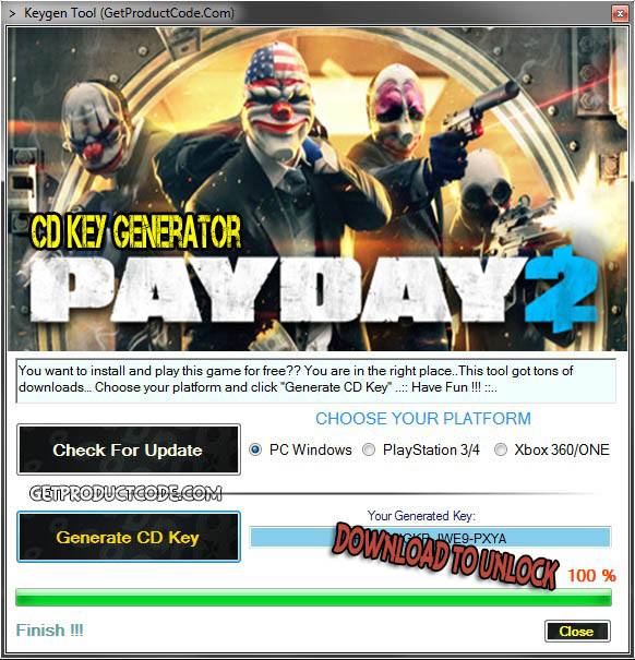PAYDAY 2 cd key giveaway